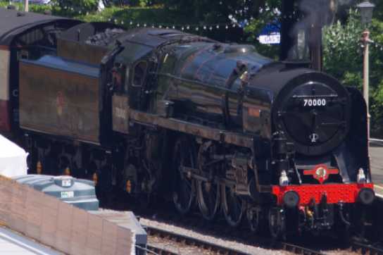 11 June 2022 - 13-39-13
Steam loco Britannia (number 70000 as you can see) popped in last Saturday. Don't worry if you missed it, it's coming back most weekends until September.
-------------------
Steam locomotive Britannia 70000  in Kingswear